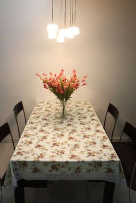 Hard Wearing PVC Table Cloths Eco-Friendly Flower Printed For Hotel