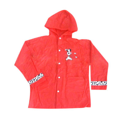 Pink Pvc Rain Coats For Girl With Hood , Cartoon Rain Coat