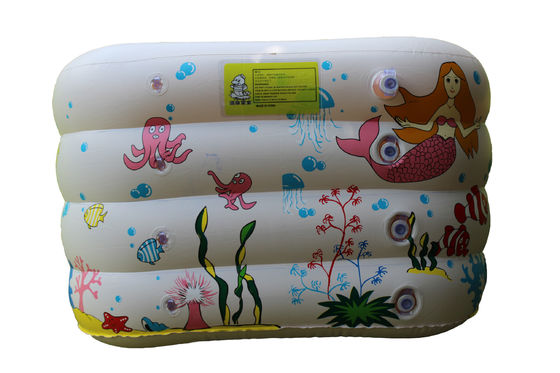 White Inflatable Baby Swimming Pools 0.3mm PVC With ISO SGS