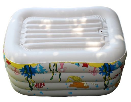 White Inflatable Baby Swimming Pools 0.3mm PVC With ISO SGS