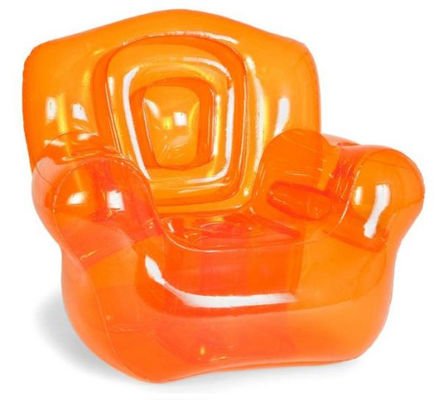 Clear Pink Plastic Inflatable Sofa Chair 0.4mm Pvc Blow Up For Home