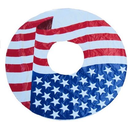 American Flag Inflatable Swimming Rings Pvc With EN71 Standard